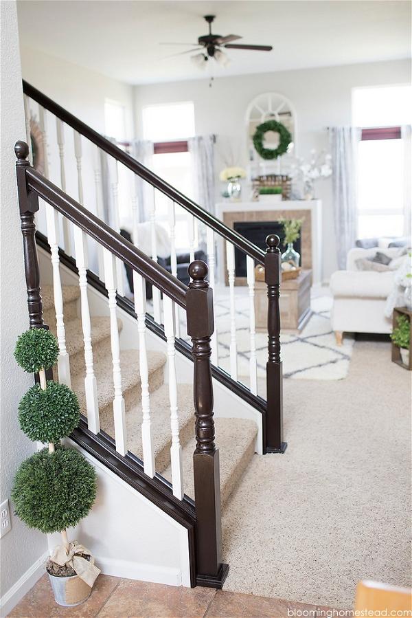Stair Railing Makeover One Year Later