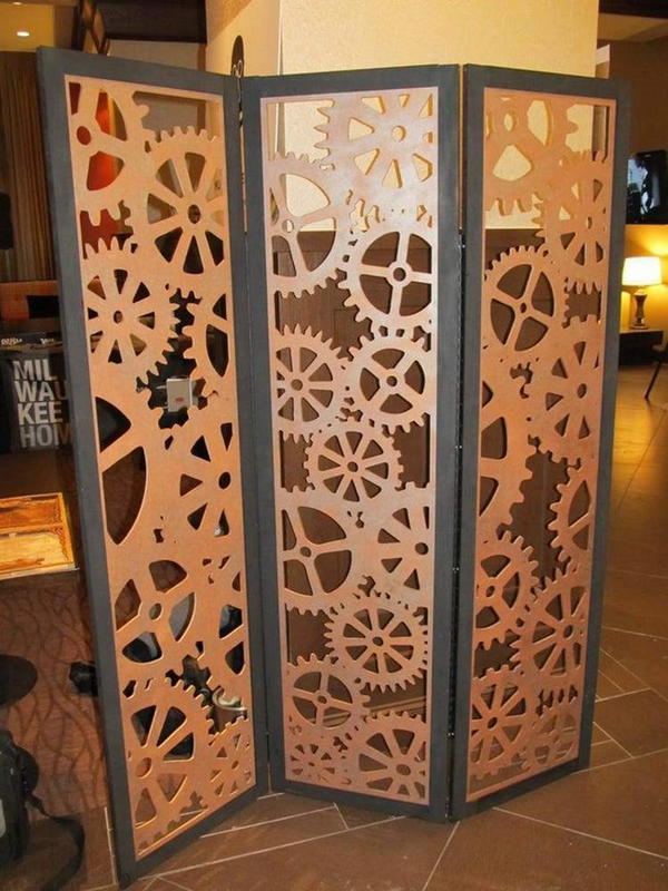 Steampunk Tri-Fold Room Divider