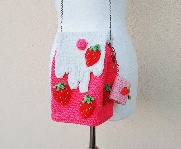 Strawberry Milk Box Bag