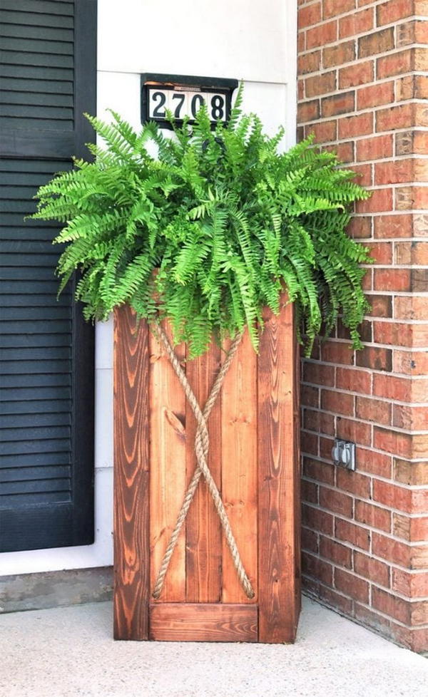 Tall Outdoor Wooden Planter