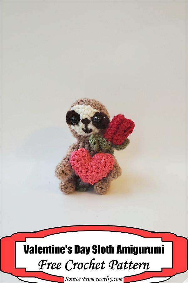 Valentine's Day Sloth Amigurumi