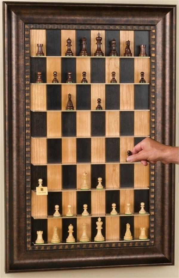 Vertical Wall-Mounted Chess Board