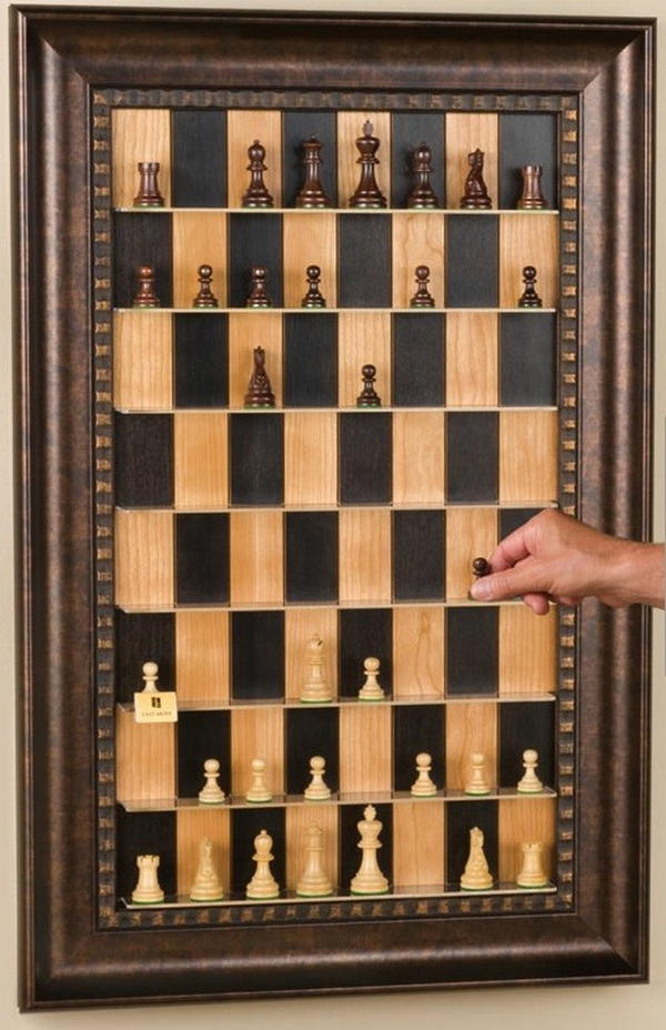 Vertical Wall-Mounted Chess Board