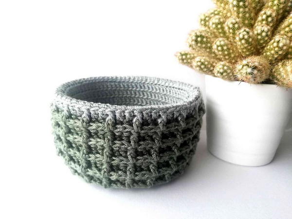 Waffle Stitch Basket