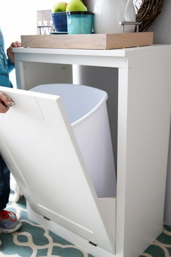 White Tilt Out Trash Cabinet 