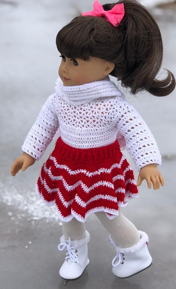 American Girl Doll Chevron Skirt