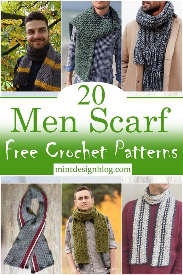 20 Crochet Men Scarf Patterns - Mint Design Blog