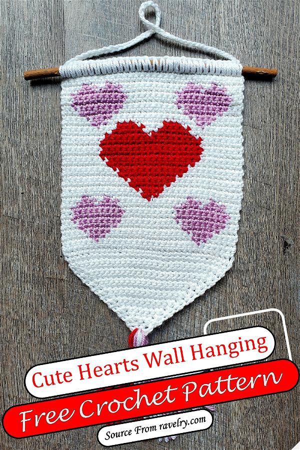 Cute Hearts Wall Hanging