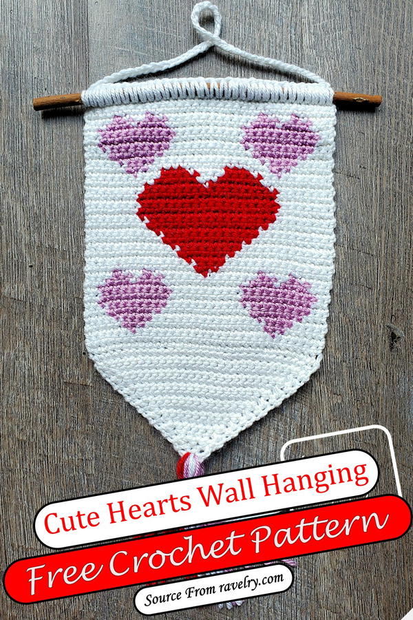 Cute Hearts Wall Hanging