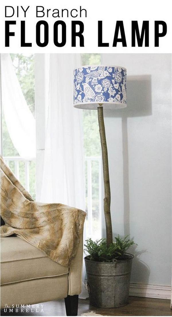 DIY Branch Floor Lamp