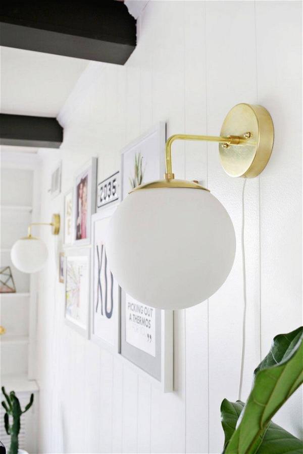 DIY Brass Globe Sconce