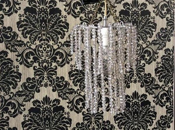 DIY Chandelier With Crystal Beads