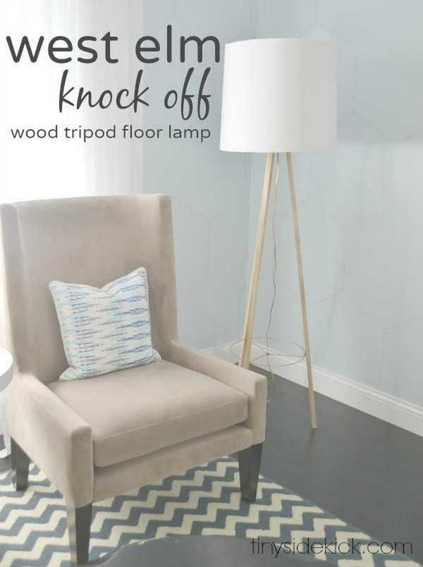 DIY Elm Tripod Floor Lamp