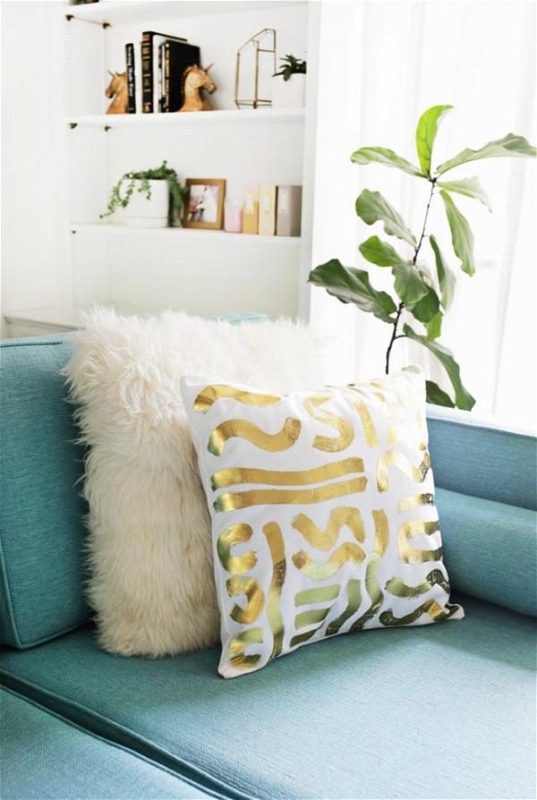 DIY Gold Foil Pillow