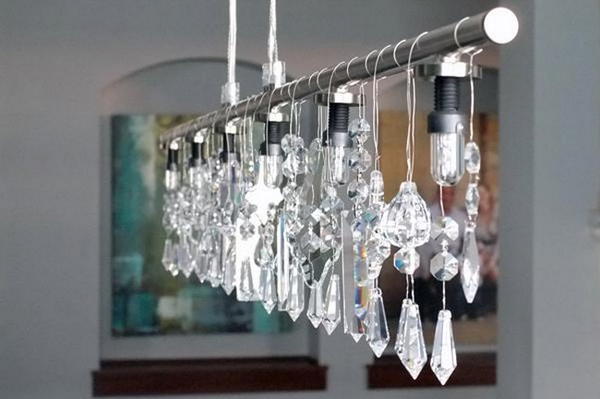 DIY Linear Crystal Chandelier