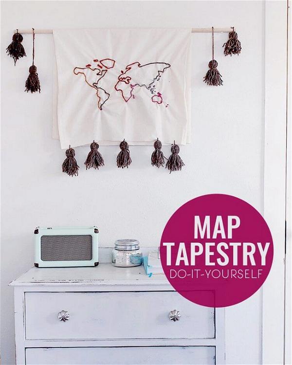 DIY Map Tapestry