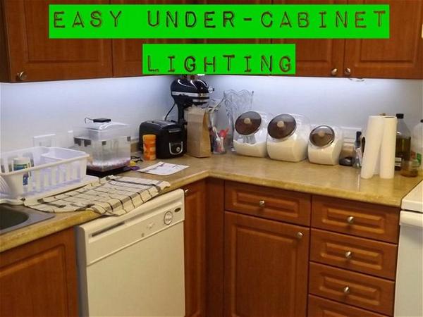 Easy DIY Under Cabinet Lighting