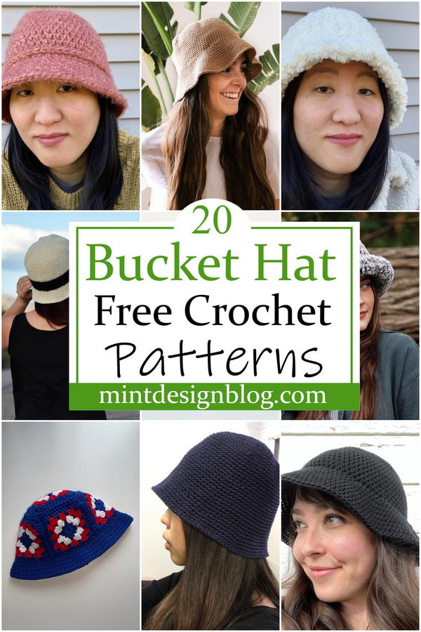 20 Free Crochet Bucket Hat Patterns - Mint Design Blog