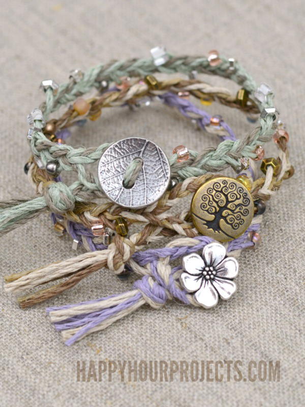 Hemp button bracelets