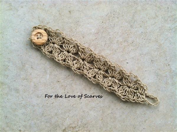 Intricate cuff hemp bracelet