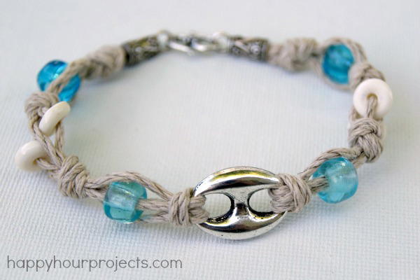 Knotted hemp bracelet