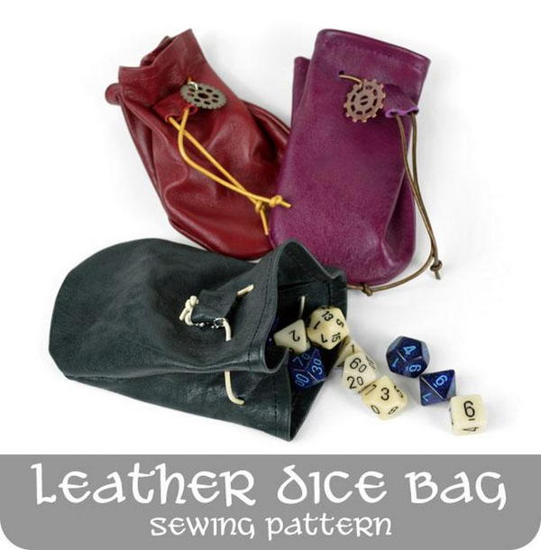 Leather Dice Bag Sewing Pattern