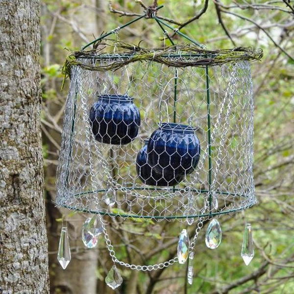 Rustic Outdoor Crystal Chandelier