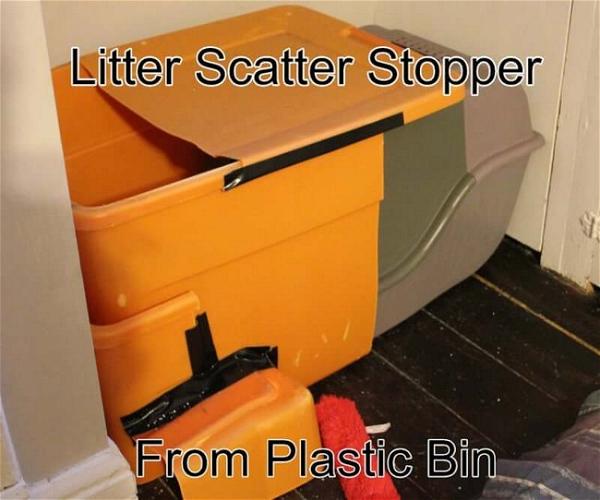 Cat Litter Box with Litter Scatter Stopper DIY