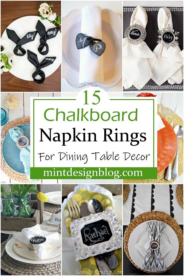 Chalkboard Napkin Rings For Dining Table Decor 1