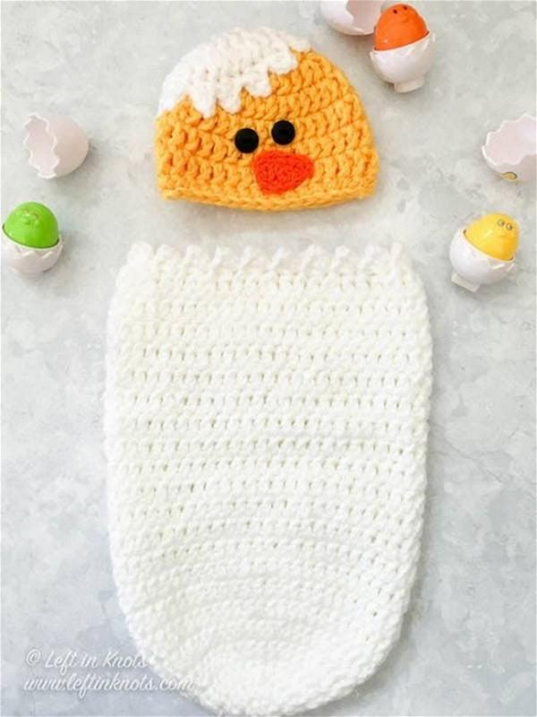 Crochet Baby Chick Infant Cocoon