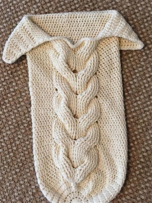 Crochet Cabled Baby Cocoon