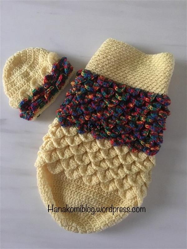 Crochet Layered Crocodile Stitch Cocoon