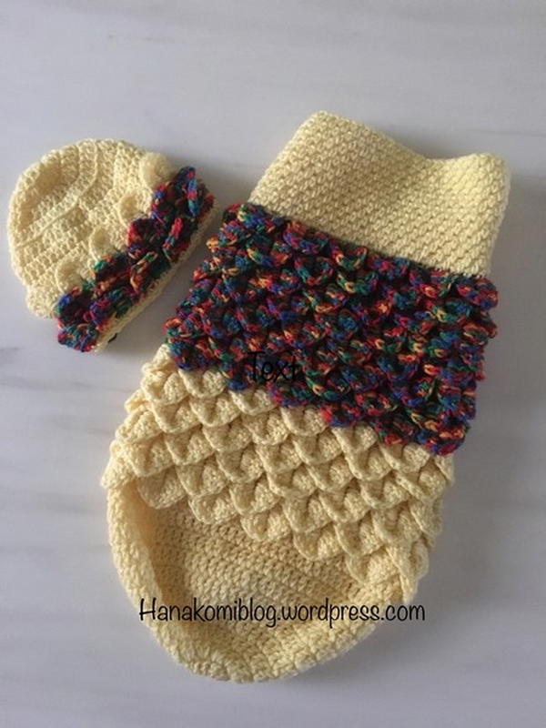 Crochet Layered Crocodile Stitch Cocoon