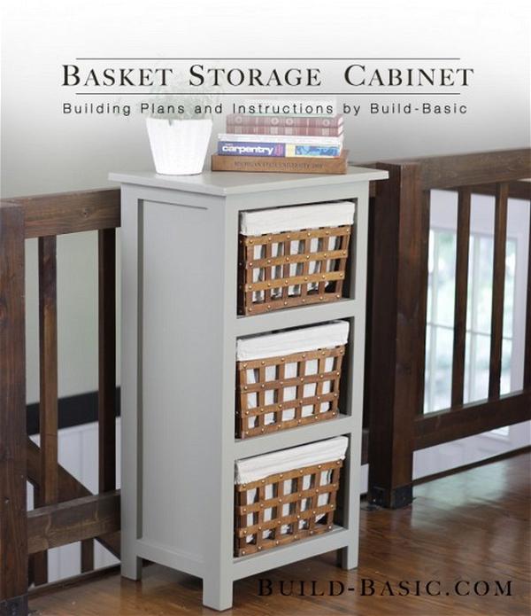 DIY Basket Storage Cabinet