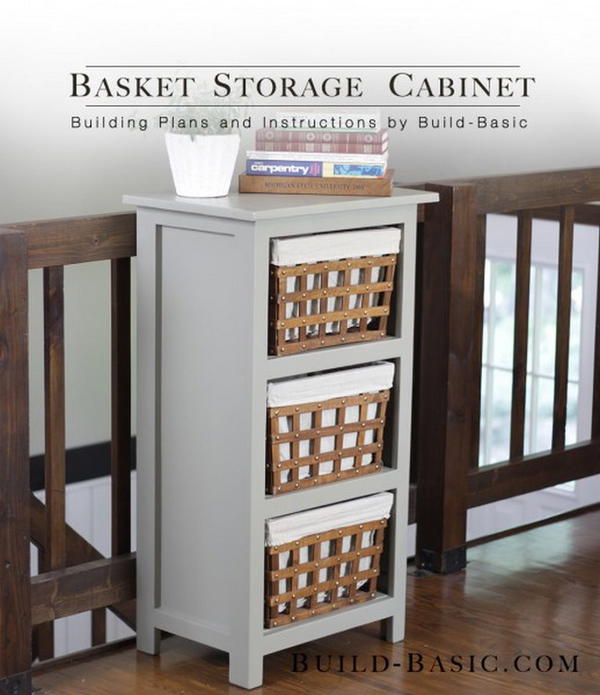 DIY Basket Storage Cabinet