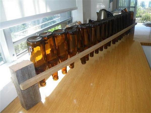 DIY Beer Bottle Drying Rack