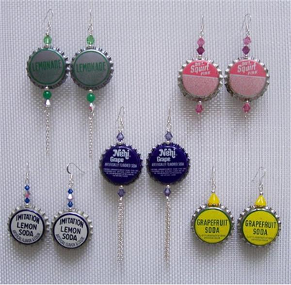 DIY Bottle Cap Earrings