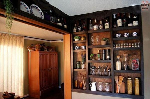 DIY Built In Kitchen Shelves