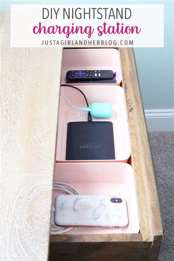 DIY Charging Station In A Nightstand