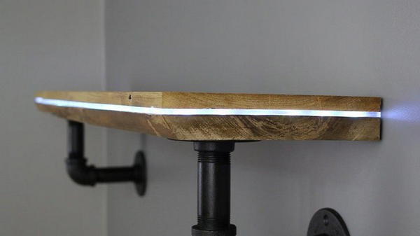 DIY Color Changing Wood Shelf