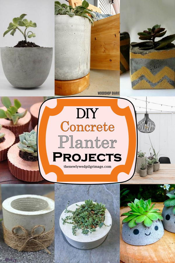 20 DIY Concrete Planter Projects - Mint Design Blog