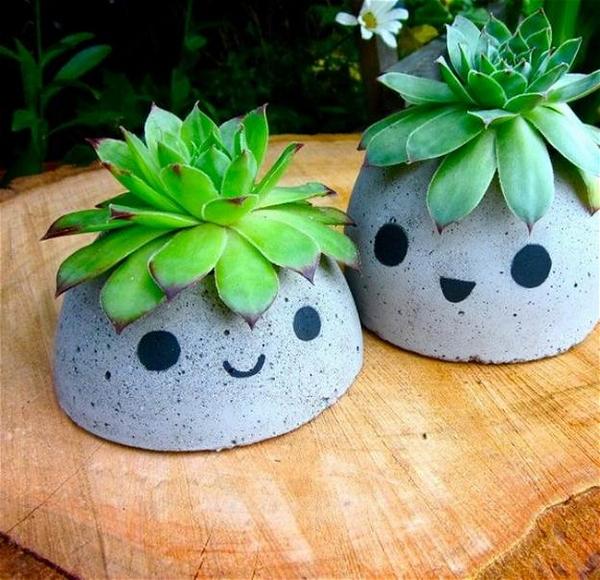 DIY Cute Concrete Planter