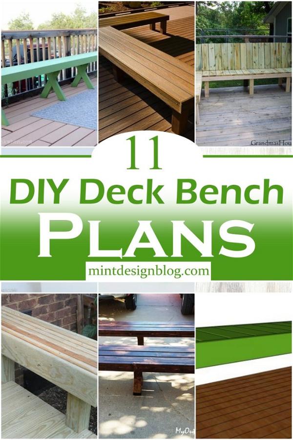 11 Free DIY Deck Bench Plans For Outdoor Seating Mint Design Blog