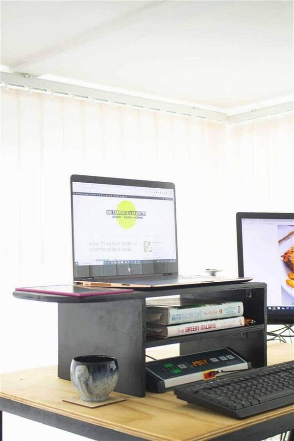 DIY Desk Monitor Stand With Shelf