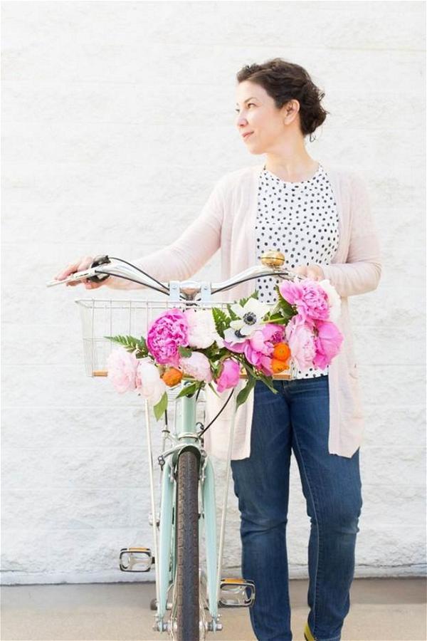 DIY Floral Bike Basket
