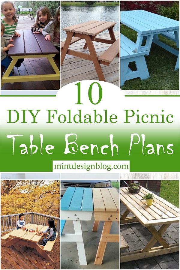 DIY Foldable Picnic Table Bench Plans 1