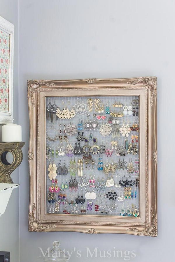 DIY Framed Earring Holder