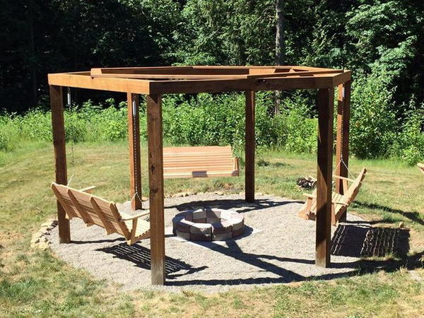 DIY Gazebo Fire Pit Swingset