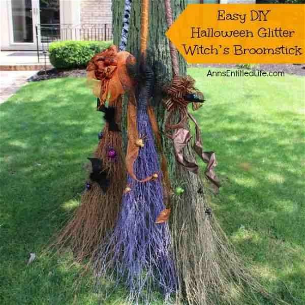 DIY Glitter Witch Broom