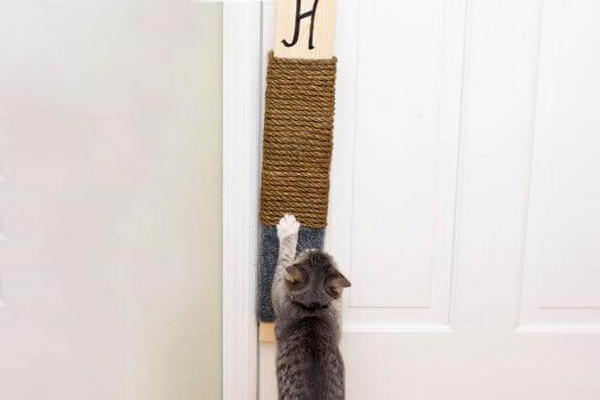 DIY Hanging Cat Scratching Pad